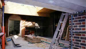 Interior view of renovation works in St Richards